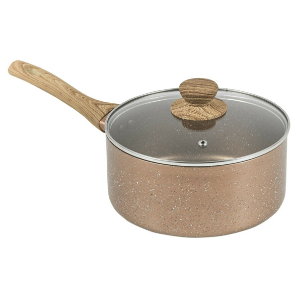 UrbnChef Pots & Pans with Wood Look Handles Set with Lid Wayfair.co.uk